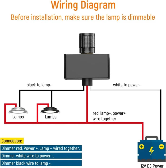 adjustable black led dimmer switch