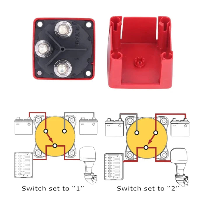 manual 3 position battery switch for campervan power systems