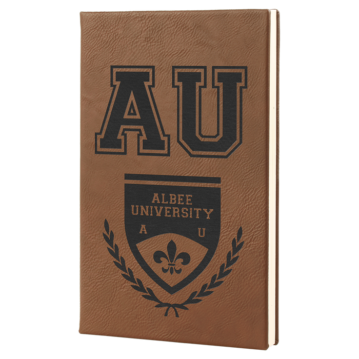 5 1/4" x 8 1/4" Laserable Leatherette Journal with Lined Notepad -Blank