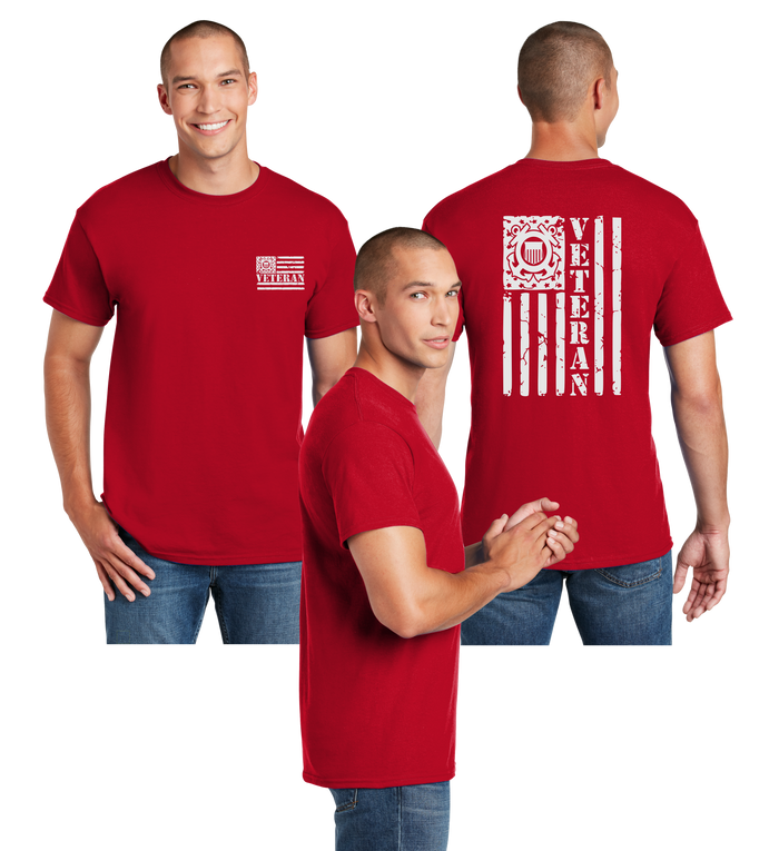 Coast Guard Veteran Flag Reflective Tee - 100% Cotton