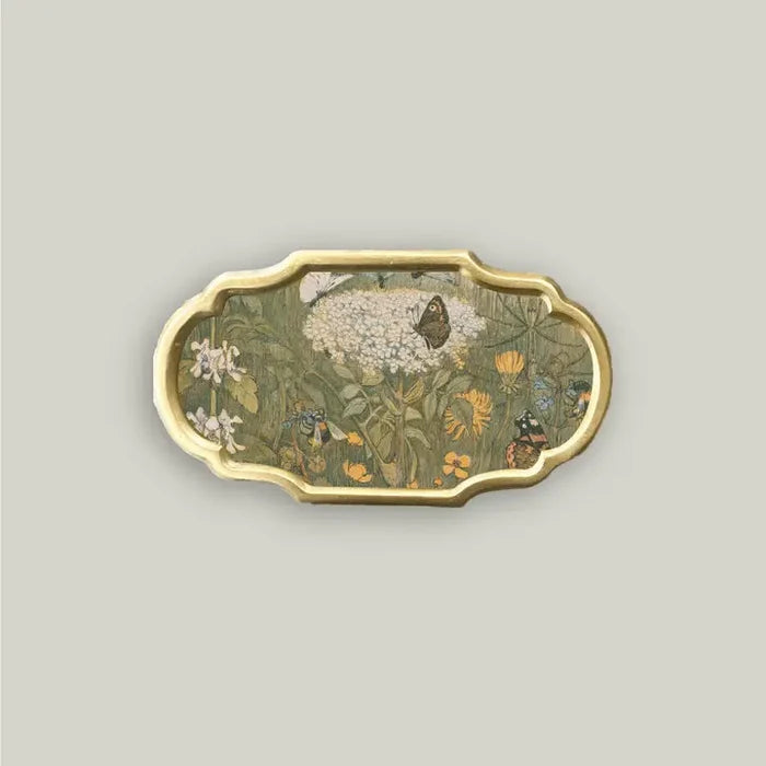 Flowers and Butterflies in Ornate Frame