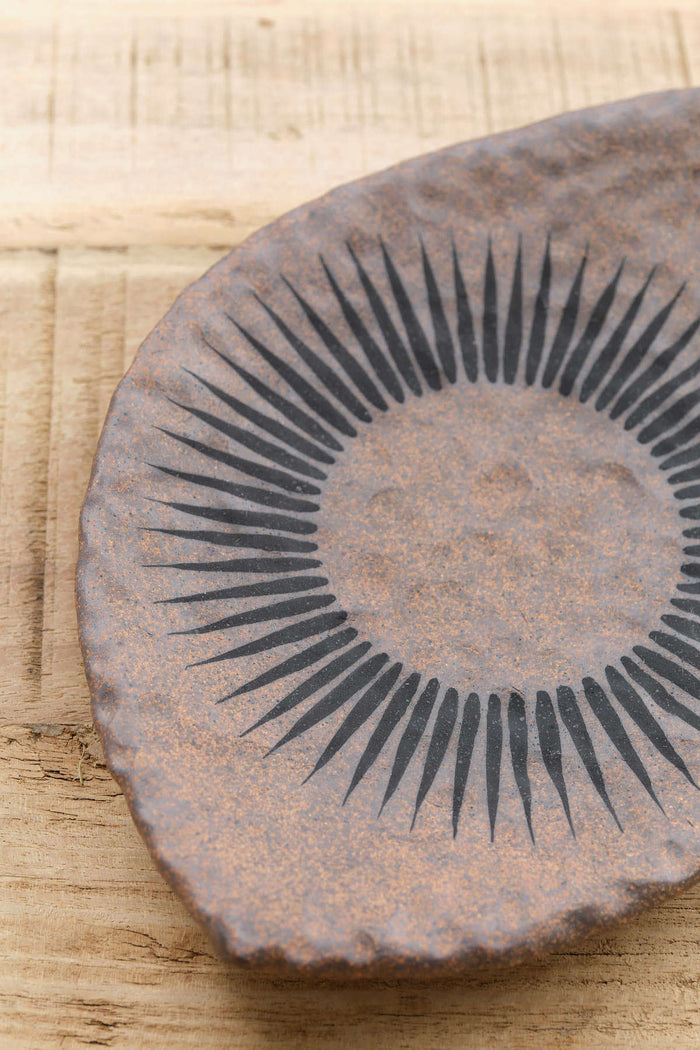 MQuan Art Ceramics Hammered Dish Eye in Tucker Sun Tucker Sun / 5.5" W X 8" L