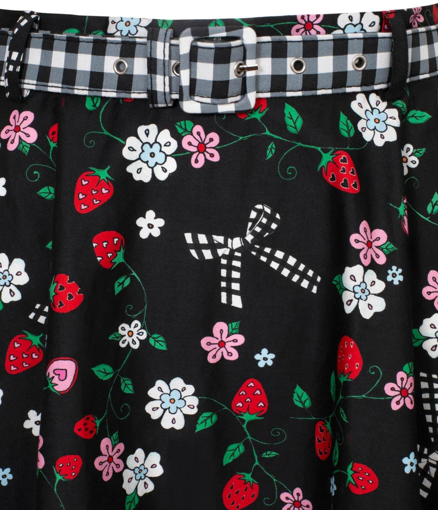 Hell Bunny Black Floral Isobel Swing Skirt