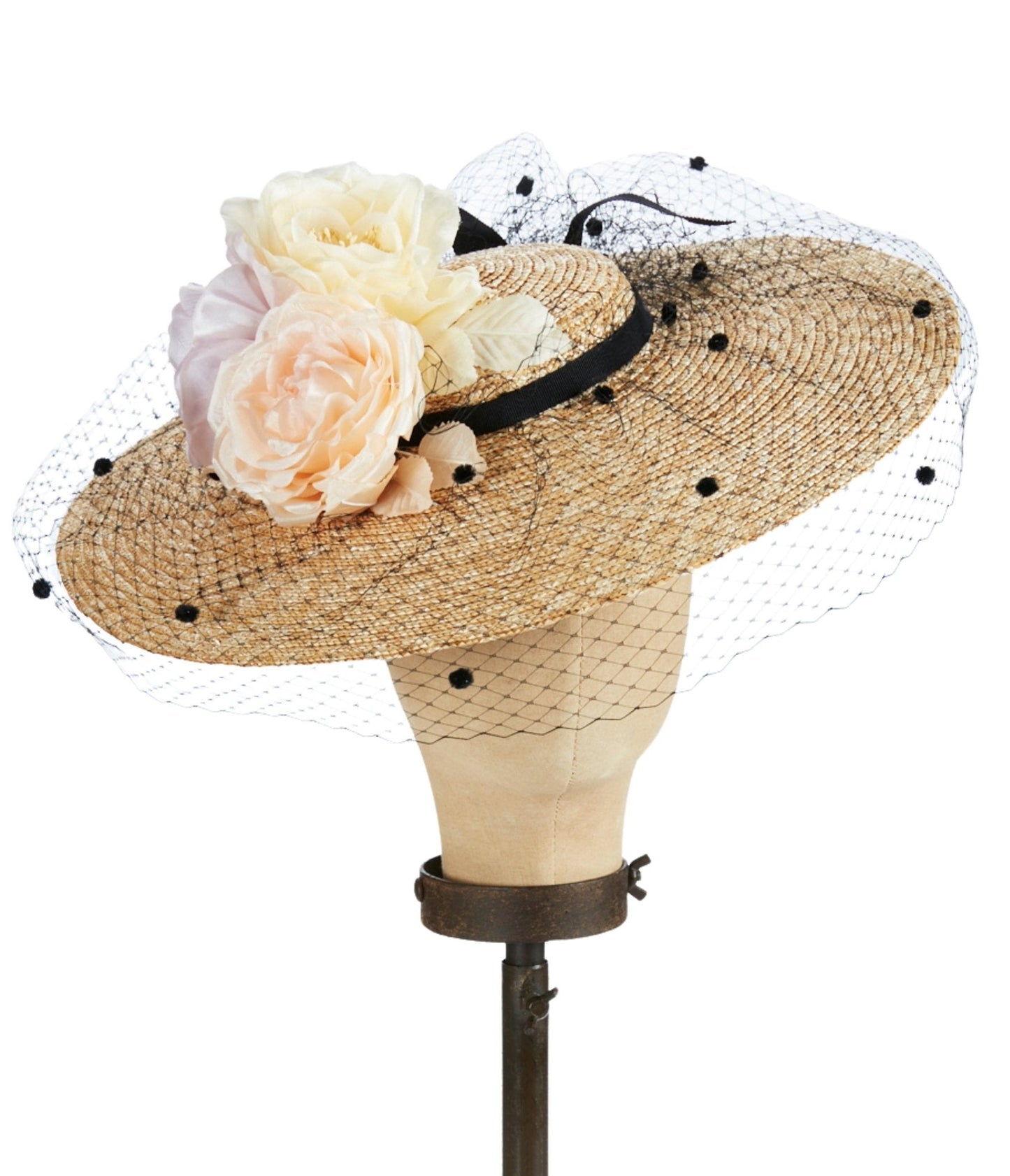 Kathy Jeanne Floral Straw Romantic Fascinator Hat
