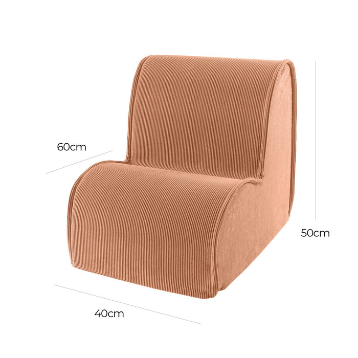 MeowBaby Kids Corduroy Chair Brick Childrens Armchair – dimensions diagram 60x50x40cm | Nestling