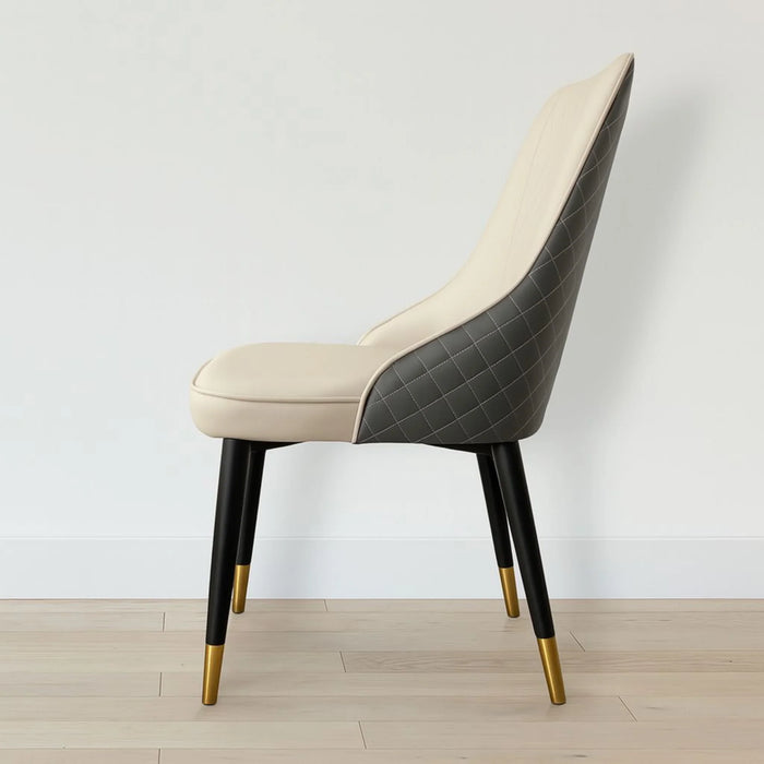 Pandia Microfibre Leather Dining Chairs Grey and White 2 tone - DLB Furniture