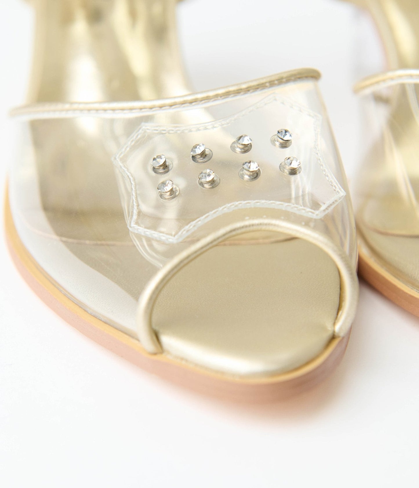 Unique Vintage 1940's Clear Rhinestone Kitten Heels