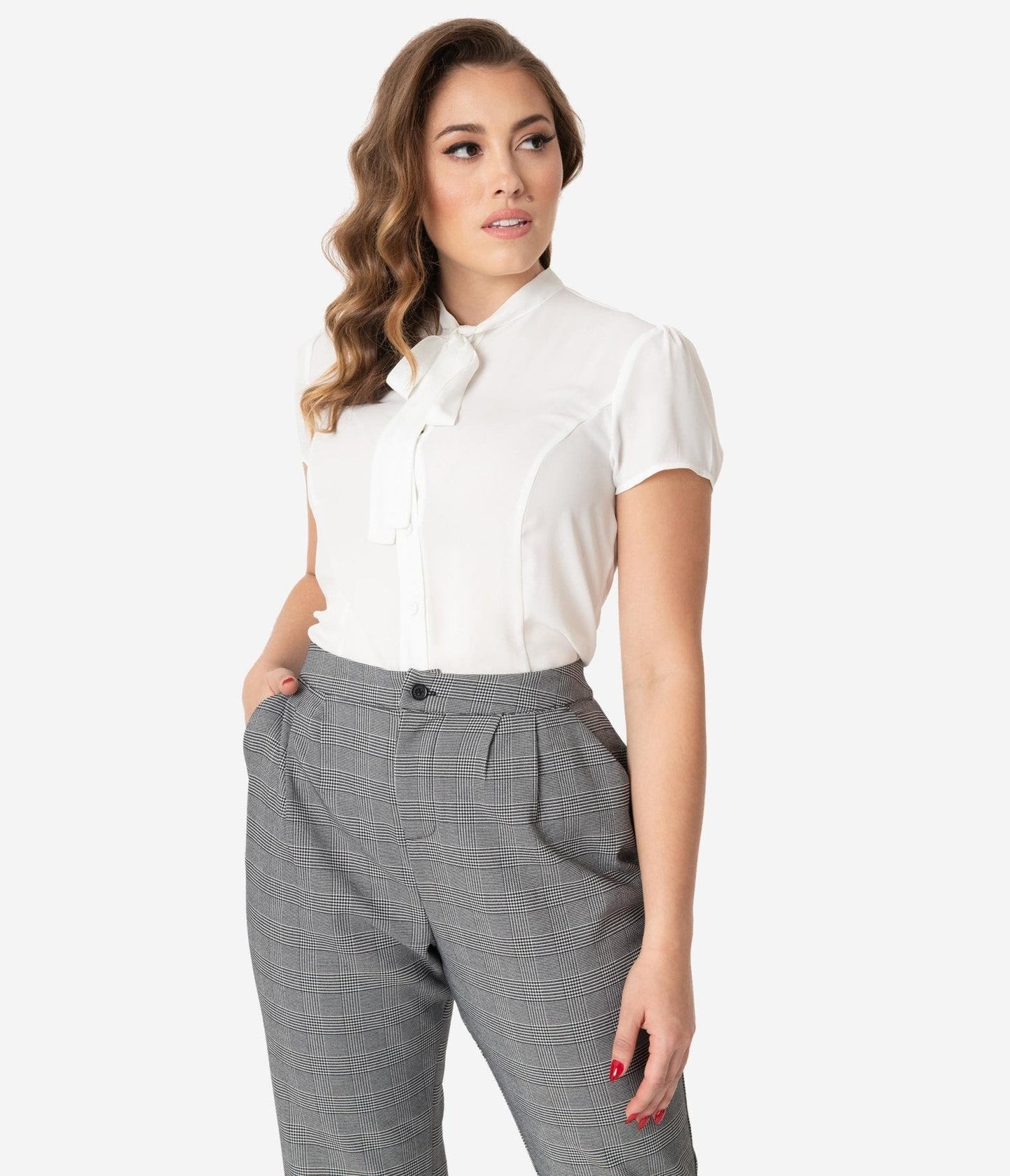 Unique Vintage 1940s White Elsie Blouse