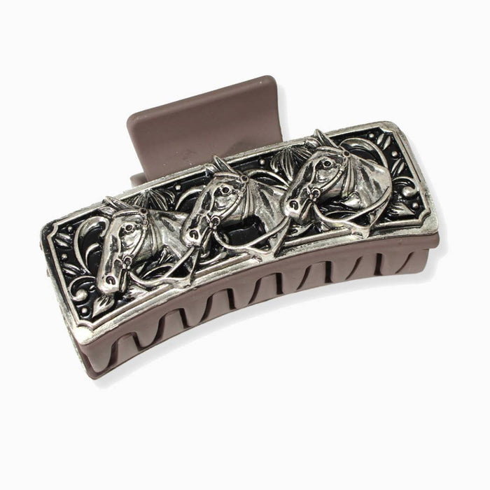 Western Horse Rectangular Hair Claw