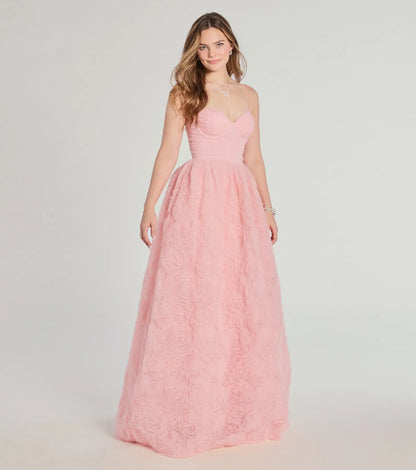Jayla Floral Rosette A-Line Ball Gown