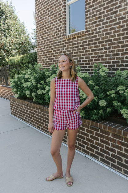 Liana Gingham Scalloped Shorts
