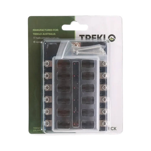 12 slot screw down LED indicator blade fuse block for caravan, rv, and campervan electrical systems