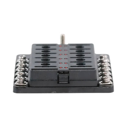 Campervan fuse distribution block with 12 circuits and LED indicators