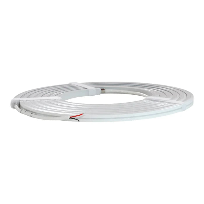 12mm cool white neon flex strip 10m coiled on bench