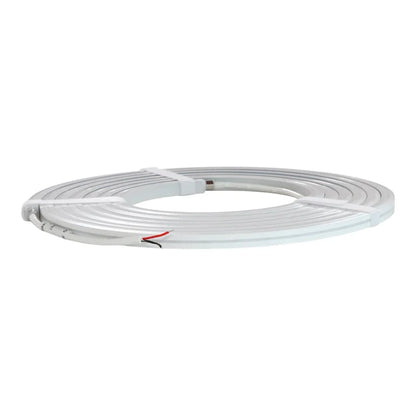 12mm cool white neon flex strip 10m coiled on bench