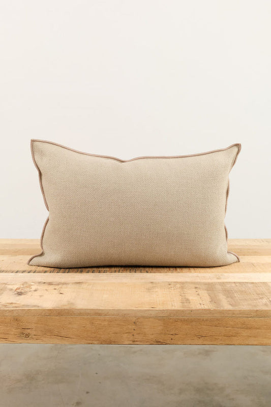 Maison De Vacances Home Pillows 16" X 24" Canvas Formentera Vice Versa Cushion in Ecorce Ecorce / 16" X 24"