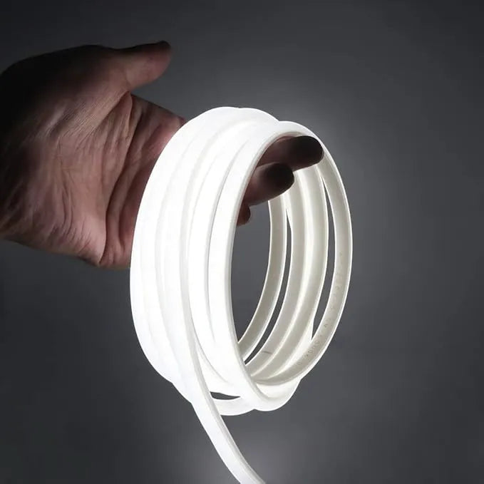 bright 6000K neon diffuser strip coiled on bench