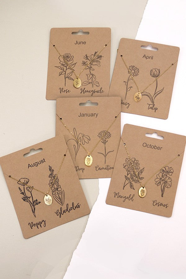 THE BIRTH FLOWER NECKLACE IN GOLD