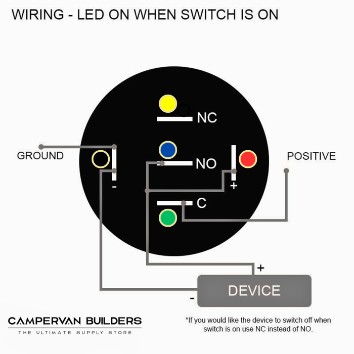 19mm latching led yellow push button switch suitable for rv electrics and custom control panels