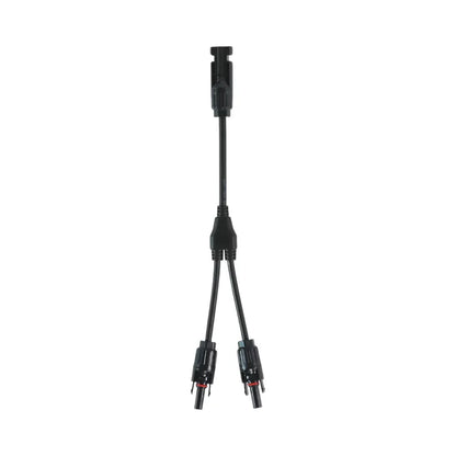 close-up of dual MC4 Y branch connectors