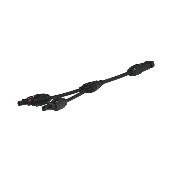 MC4 dual Y connectors shown with wiring