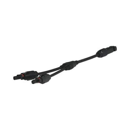 MC4 dual Y connectors shown with wiring
