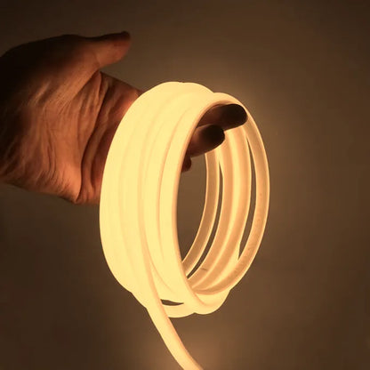 20mm neon LED strip glowing warm white