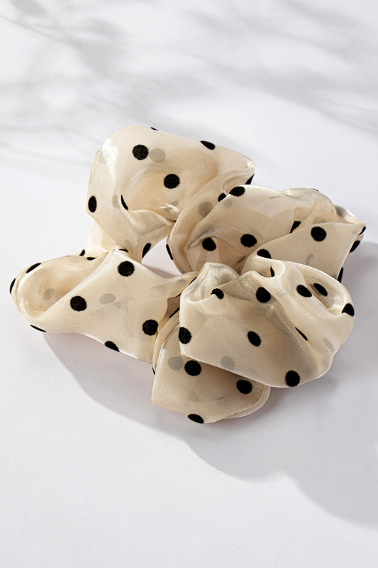 THE POLKA DOT SCRUNCHIE IN IVORY