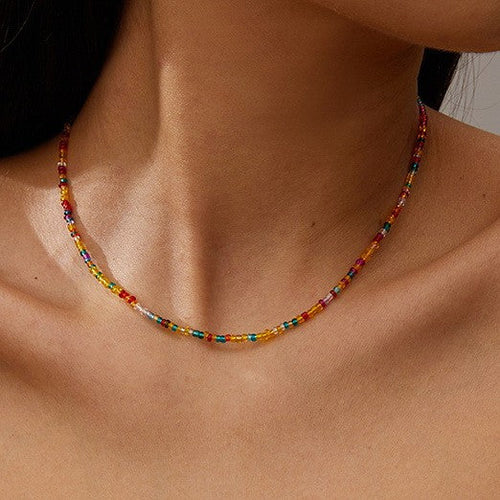 THE END OF SUMMER BEADED NECKLACE IN MULTI