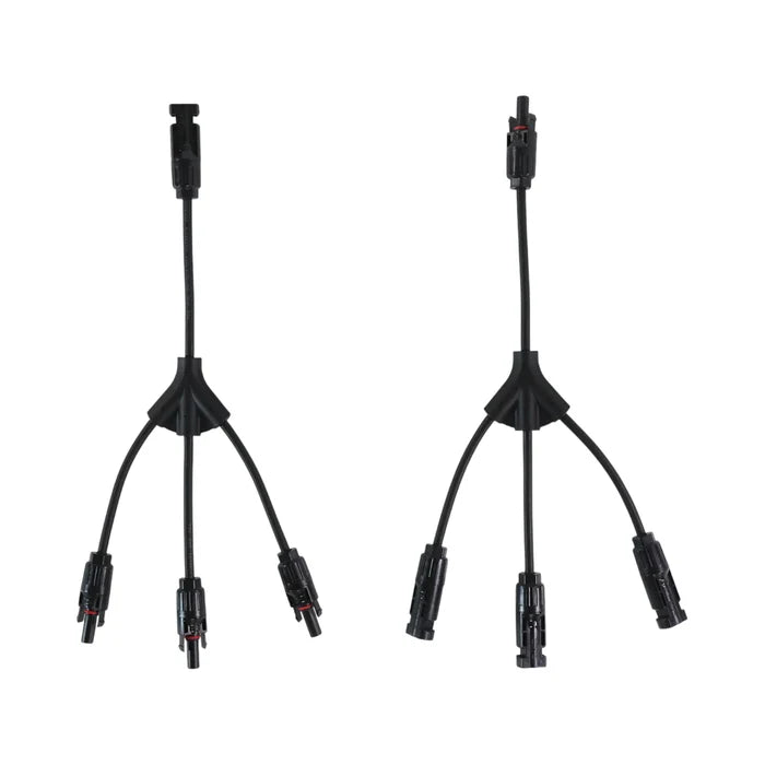 3-to-1 Y branch MC4 solar connectors on bench