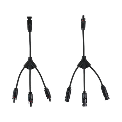 3-to-1 Y branch MC4 solar connectors on bench