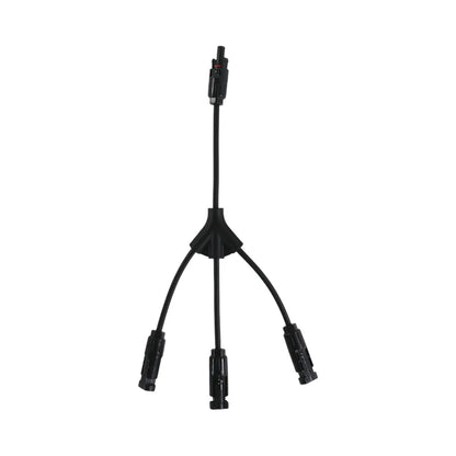 MC4 triple Y connectors shown with wiring
