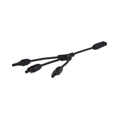 heavy-duty MC4 triple connectors ready for setup