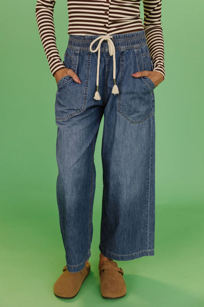 FREE PEOPLE EASY PEASY PULL ON JEANS IN NO PROBLEM