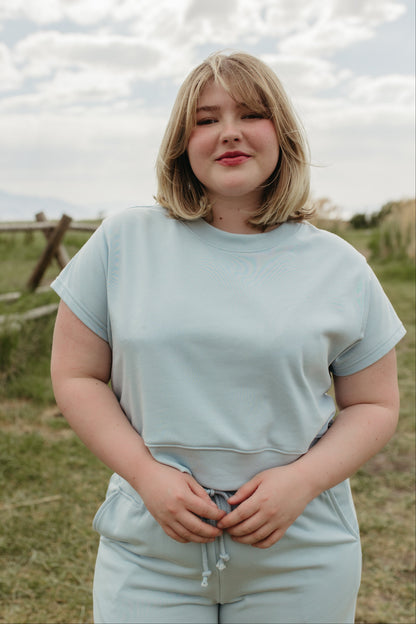 THE ALEENA WIDE LEG BLUE SET
