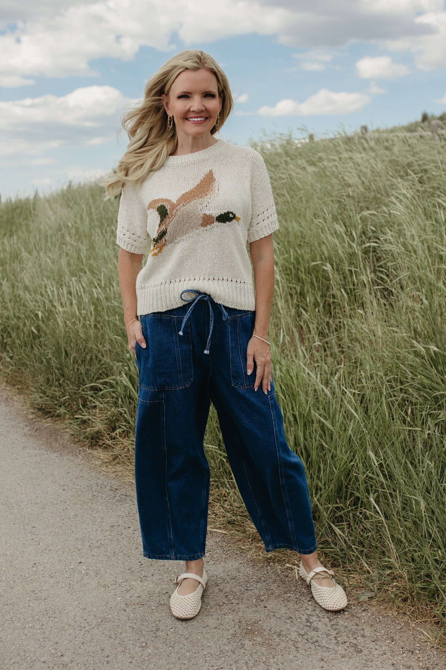 THE ZAYLEE WIDE LEG PANTS IN BLUE
