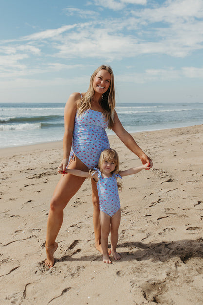 GIRLS TIE STRAP ONE PIECE IN CHERRY CHARM BY PINK DESERT
