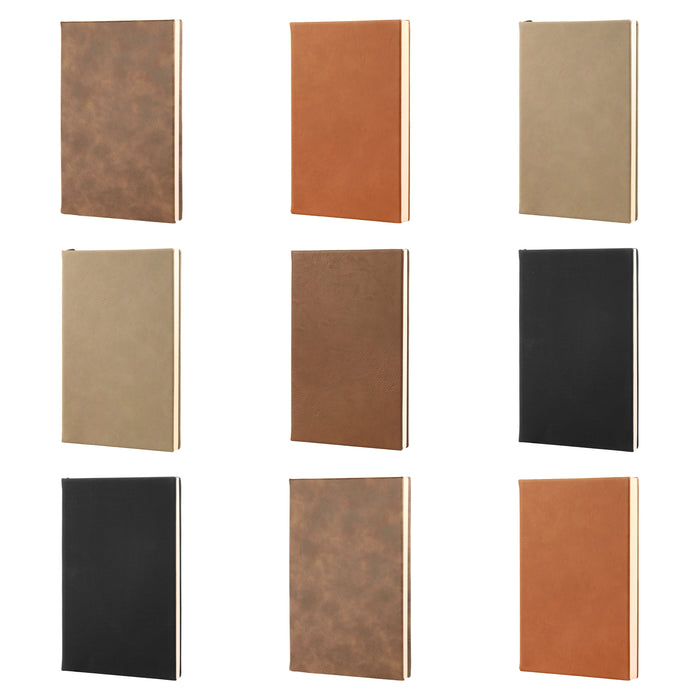 5 1/4" x 8 1/4" Laserable Leatherette Journal with Lined Notepad -Blank