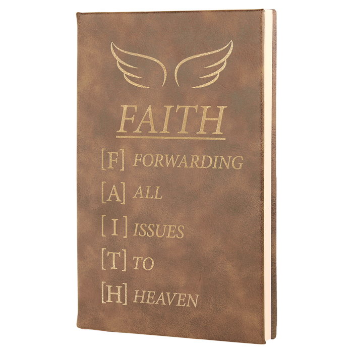 5 1/4" x 8 1/4" Laserable Leatherette Journal with Lined Notepad -Blank