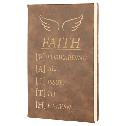 5 1/4" x 8 1/4" Laserable Leatherette Journal with Lined Notepad -Blank