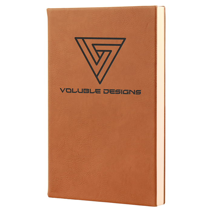 5 1/4" x 8 1/4" Laserable Leatherette Journal with Lined Notepad -Blank