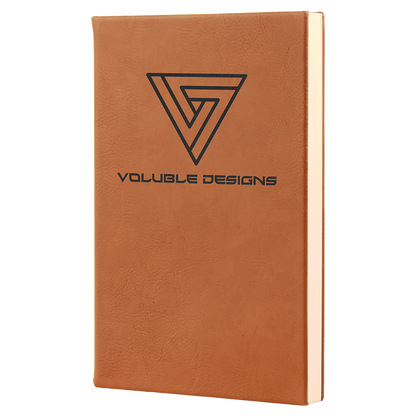 5 1/4" x 8 1/4" Laserable Leatherette Journal with Lined Notepad -Blank