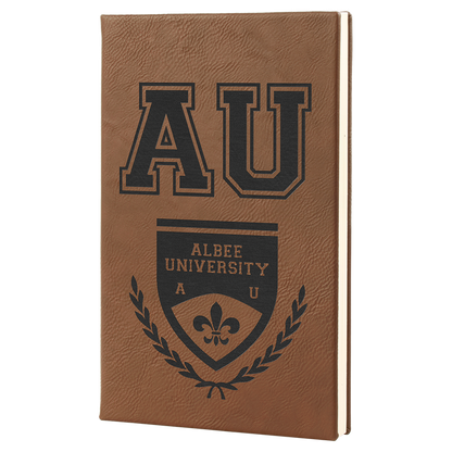 5 1/4" x 8 1/4" Laserable Leatherette Journal with Lined Notepad -Blank