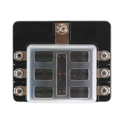 6 circuit blade fuse block with LED indicators and screw terminals