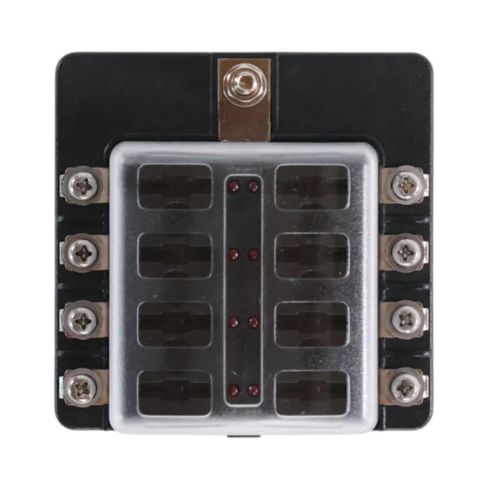 8 slot screw down LED indicator blade fuse block for reliable 12v power distribution