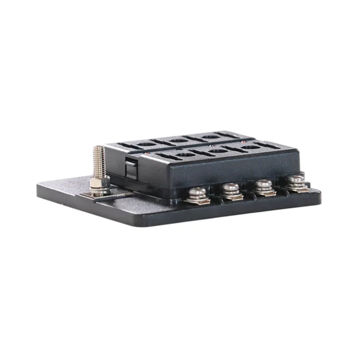 Caravan blade fuse panel with screw terminals for organised accessory wiring