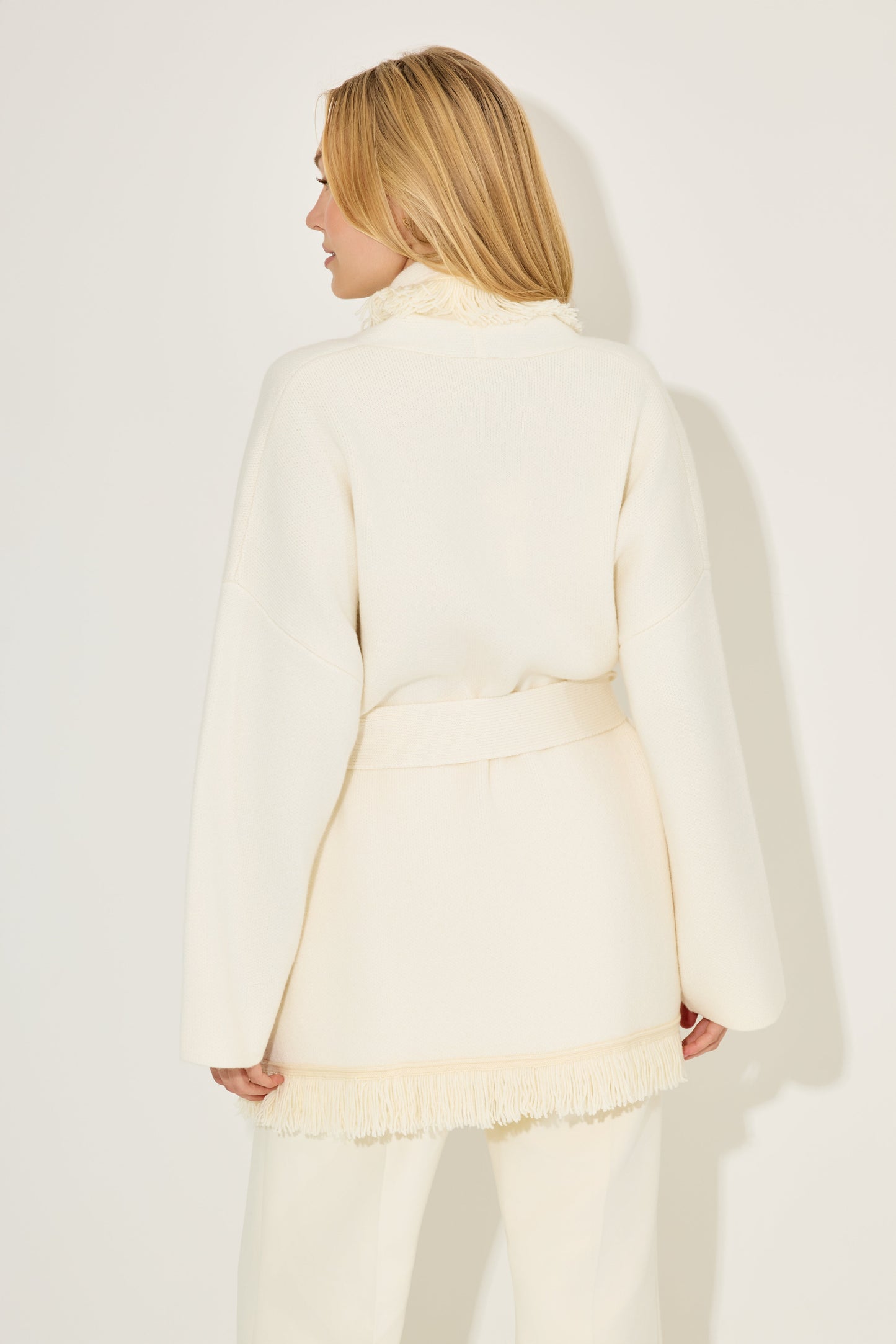 Wool Fringe Cardigan