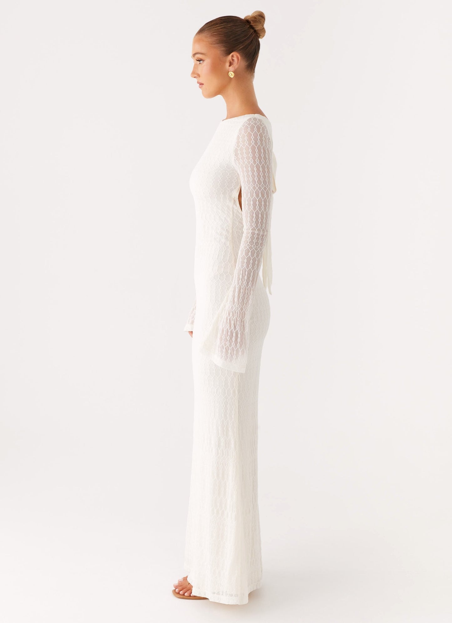 Ethereal Long Sleeve Maxi Dress - Ivory