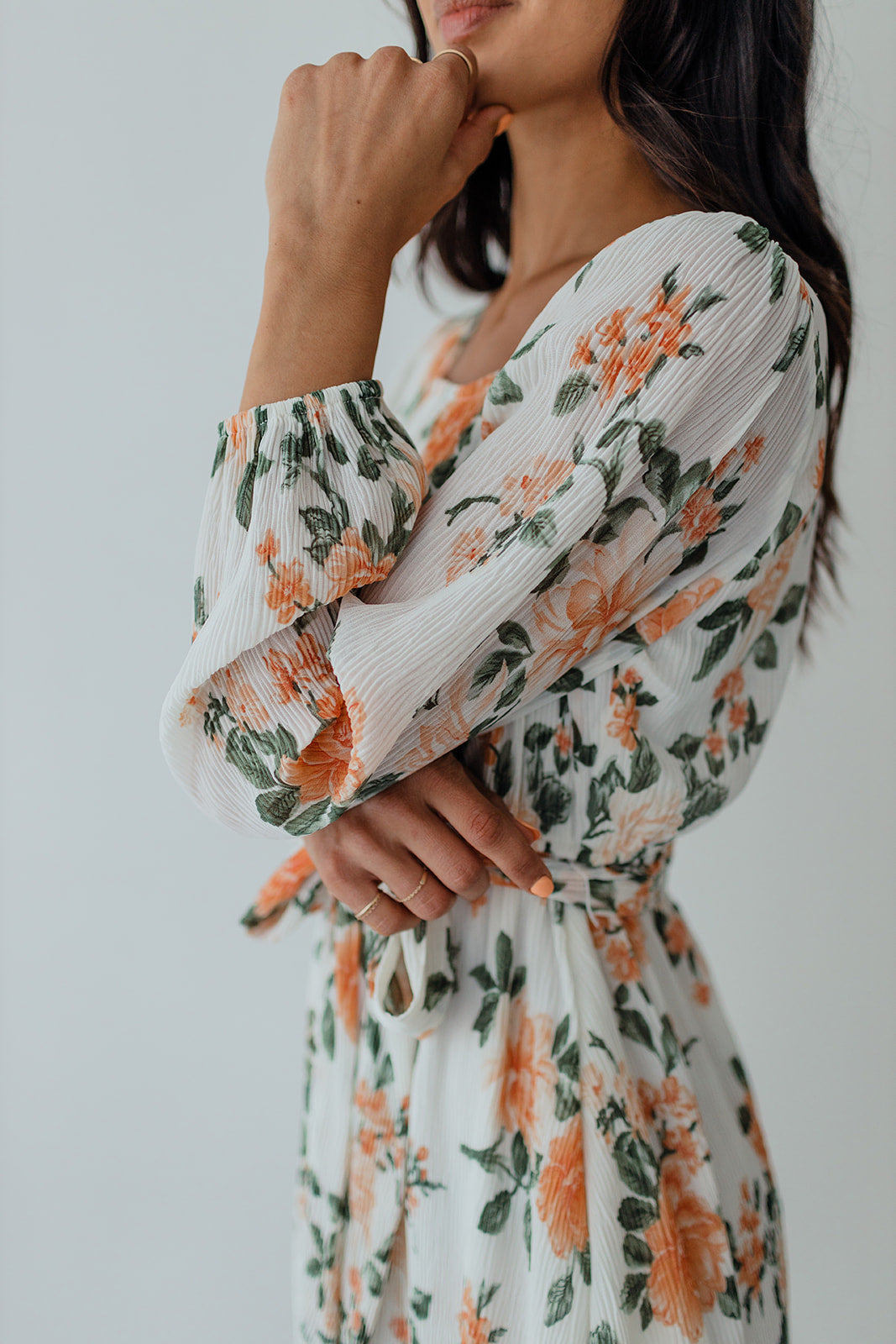THE FALLING FOR YOU DRESS IN APRICOT ROSE BY PINK DESERT