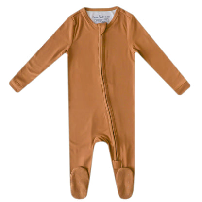 Zip-Up Footie Pajama - Camel
